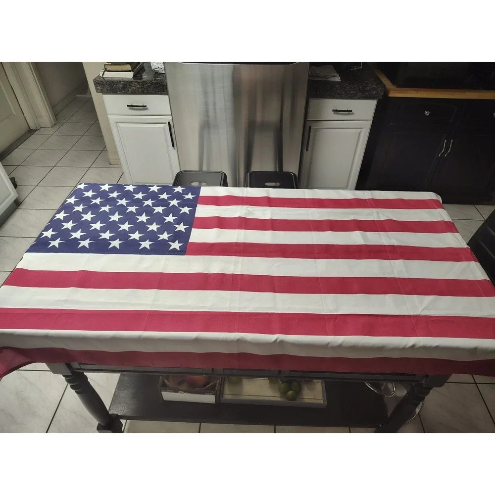 Vintage Large 50 Star US American Flag Sewn Stars Bunting 5x9